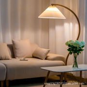 丹麦vintage百褶落地灯客厅沙发，旁ins风北欧卧室网红法式落地台灯