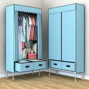 衣柜简易组装钢管加粗加固加厚单人简约现代全挂式带抽屉布艺衣柜