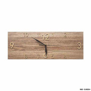 复古木纹长方形挂钟客厅书房家用创意时钟个性装饰艺术钟表静音