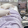 紫色浪漫主义清新羊羔绒兔兔绒毛毯超好看柔软珊瑚绒办公室毯子