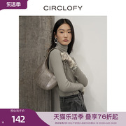 circlofy瑟夕植绒堆堆袖高领，针织衫女装2023秋冬款打底上衣