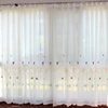 阳台绣花窗纱白色半遮光纱帘，落地窗窗帘成品客厅卧室田园定制