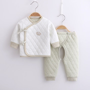 新生儿保暖套装宝宝秋衣秋裤二件套0-3月婴儿春装秋内衣薄棉衣服