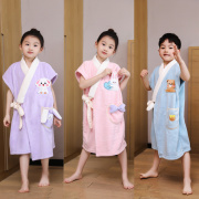 儿童浴袍秋冬季女童珊瑚，绒睡衣a类，加厚专用大男童浴巾斗篷可穿式