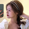 法式复古双层水钻珍珠发箍女韩国简约百搭时尚个性气质优雅发饰