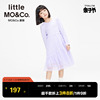 纯棉little moco童装春秋女童连衣裙长袖蓬蓬裙网纱中长款裙