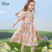 迪士尼女童连衣裙儿童裙子薄款夏装，全棉公主裙，碎花裙洋气童装