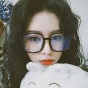 韩版复古方形黑色粗框眼镜，女大脸显瘦素颜神器，超轻近视眼镜框度数