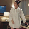 女士的法则许婕江疏影同款白色中长款衬衫女夏季休闲长袖宽松衬衣