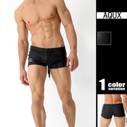 男士平角泳裤黑色高品质弹力，性感四角游泳短裤加加大码舒适温泉裤
