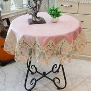 粉色丝绒小圆桌桌布布艺清新圆形，餐桌布家用茶几布防烫简约公主风