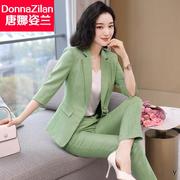 春夏韩版名媛气质显瘦洋气两件套休闲时尚职业西装套装女