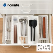 日本进口inomata厨房抽屉收纳分隔盒餐具分格塑料筷子勺子收纳盒