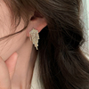 GMI无耳洞短流苏锆石耳夹女轻奢小众设计感高级耳饰2024耳环