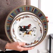 欧式骨瓷陶瓷牛排盘西餐盘法式家用高档轻奢餐具套装盘子摆盘平盘