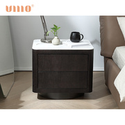 ULLLO 现代轻奢床头柜简约卧室柜子北欧设计师极简大理石床边柜