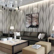 现代简约波浪曲线条纹，无纺壁纸3d立体浮雕客厅，卧室餐厅背景墙纸