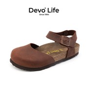 Devo Life软木鞋女包头日系韩版全包休闲复古凉鞋66031