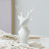 欧式简约北欧白色陶瓷鹿头动物摆件亚光磨砂创意工艺品家居装饰品
