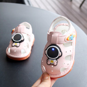 婴幼儿凉鞋0-1岁女宝宝叫叫鞋男童包头带灯鞋夏季学步鞋软底鞋子