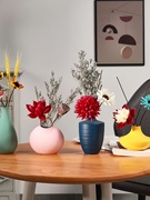 客厅插花创意陶瓷小花瓶北欧轻奢干花装饰品，摆件家居餐桌面摆设花