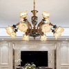 欧式复古客厅水晶吊灯餐厅卧室灯现代简约法式金古铜色轻奢陶瓷灯