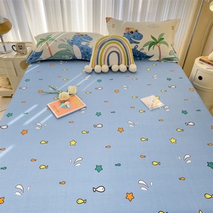 纯棉床单单件100全棉被单三件套学生宿舍单人一米五卡通儿童1.2二