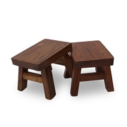 实木小板凳实木小木凳全榫卯矮凳子四角八叉凳原木风格怀旧方凳