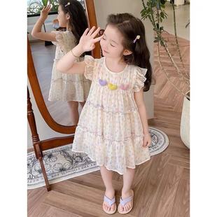 a576女宝宝夏季连衣裙，小女孩韩版时髦公主裙，夏装洋气甜美裙子