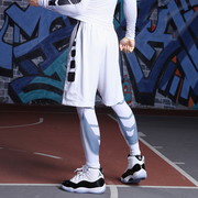 篮球紧身裤运动训练长裤男七分跑步健身衣服套装，速干高弹力(高弹力)压缩裤