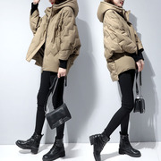 蝙蝠袖短款羽绒服女2023冬季韩版轻薄宽松显瘦小个子茧型外套
