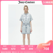 Juicy Couture橘滋连体衣女2023夏季复古连体牛仔衣短裤套装