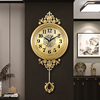 欧式复古挂钟轻奢黄铜，丽声钟表客厅餐厅创意家用时尚，高端静音时钟