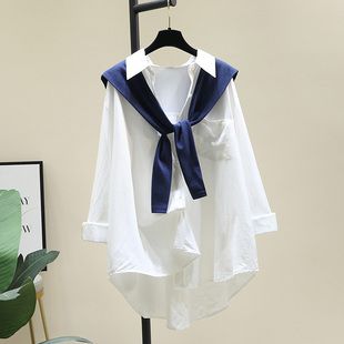 披肩白色衬衫女2024春装韩版设计感小众衬衣别致上衣长袖外套