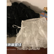 白色蕾丝打底裤女春可外穿安全裤松紧腰，短裤防走光灯笼裤显瘦裤子