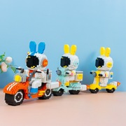 微小颗粒拼装积木益智儿童玩具摩托车太空车宇航员男女孩生日礼物