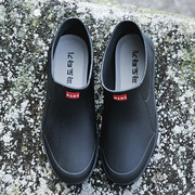 经典黑色男水鞋钓鱼雨季，外出防滑加厚胶鞋，耐磨舒适工地工厂雨靴套