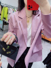 韩国东大门女装浅粉色西服外套通勤修身优雅气质显白高级感