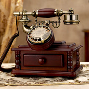 厂实木欧式仿古电话机复古时尚，创意个性电话机家用固定有绳电话促