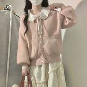 深冬装搭配一整套小个子清纯甜美奶系粉色毛衣套装内搭针织连衣裙