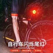 山地自行车尾灯USB充电LED警示灯夜间高亮装饰后灯骑行配件