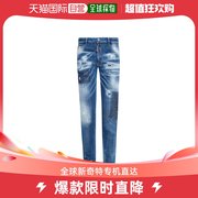 香港直发Dsquared2D二次方男士牛仔裤蓝色长款休闲简约柔软百搭