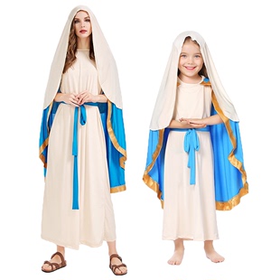 cosplay成人女圣母玛利亚演出装扮 万圣复活节犹太话剧表演服饰