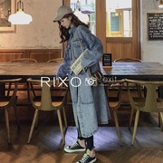 RIXO EXIT法式牛仔风衣外套女中长款春秋高级感宽松显瘦过膝大衣