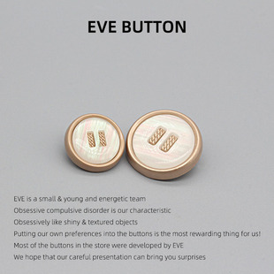 EVE高档金属纽扣 仿贝树脂扣子 等于黑白色大衣西服毛衣装饰暗扣