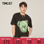 TSMLXLTTT Bear系列时尚个性高街宽松休闲短袖T恤情侣同款潮
