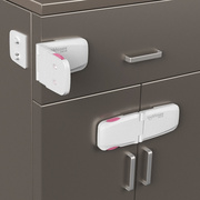 9V7T自粘抽屉锁对开柜门锁扣宝宝冰箱锁直角平面橱柜家具锁儿童锁