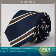 gornia格罗尼雅男士领带，100%桑蚕丝时尚条，纹型百搭商务领带