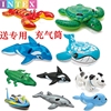 水上充气游泳池动物戏水玩具，儿童游泳圈成人，乌龟鲨鱼海豚蓝鲸坐骑