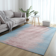 北欧日式纯素色房间，平织短绒沙发茶几地毯，客厅卧室地垫定制可机洗